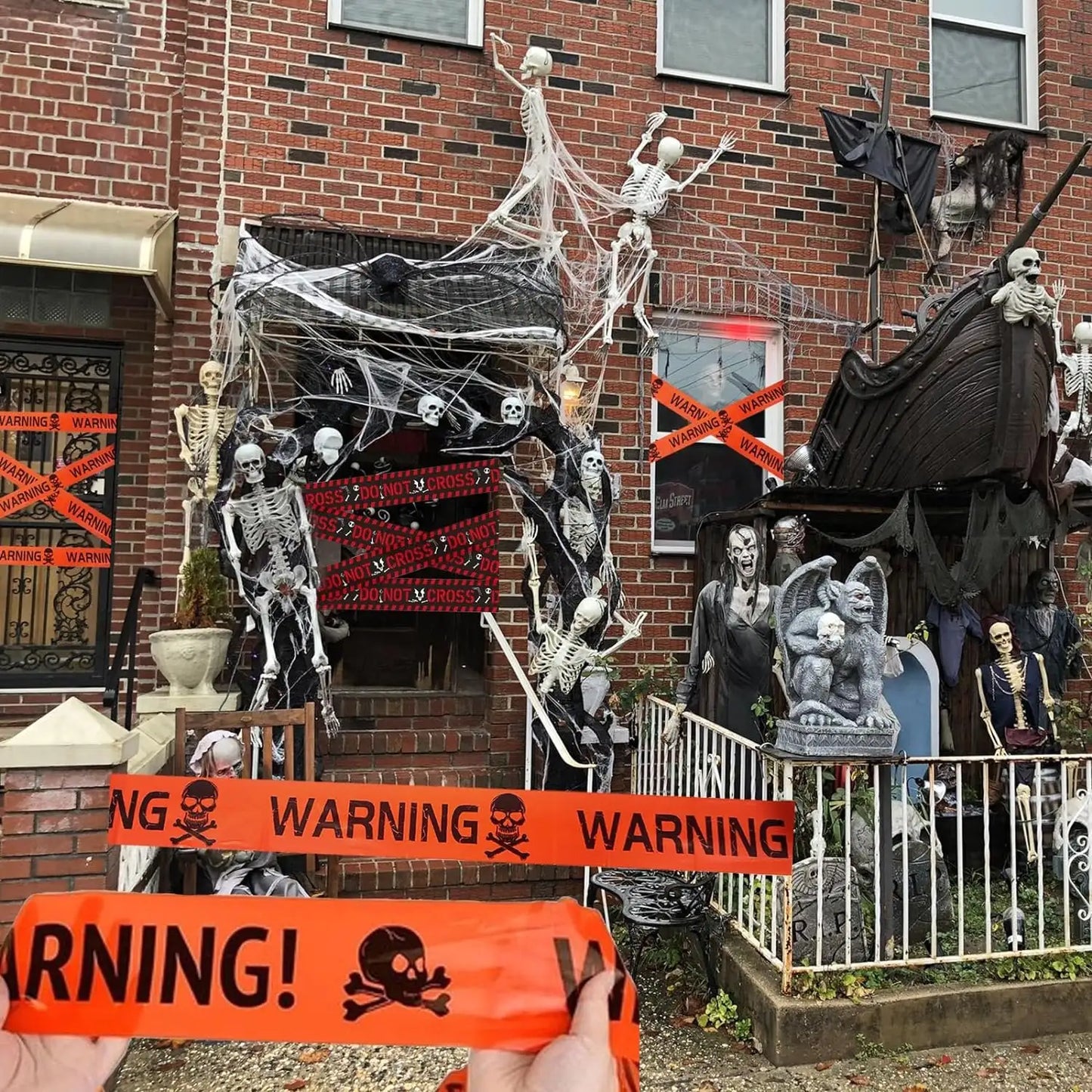 Halloween Warning Caution Tape - Eerie Line Decoration for Spooky Parties