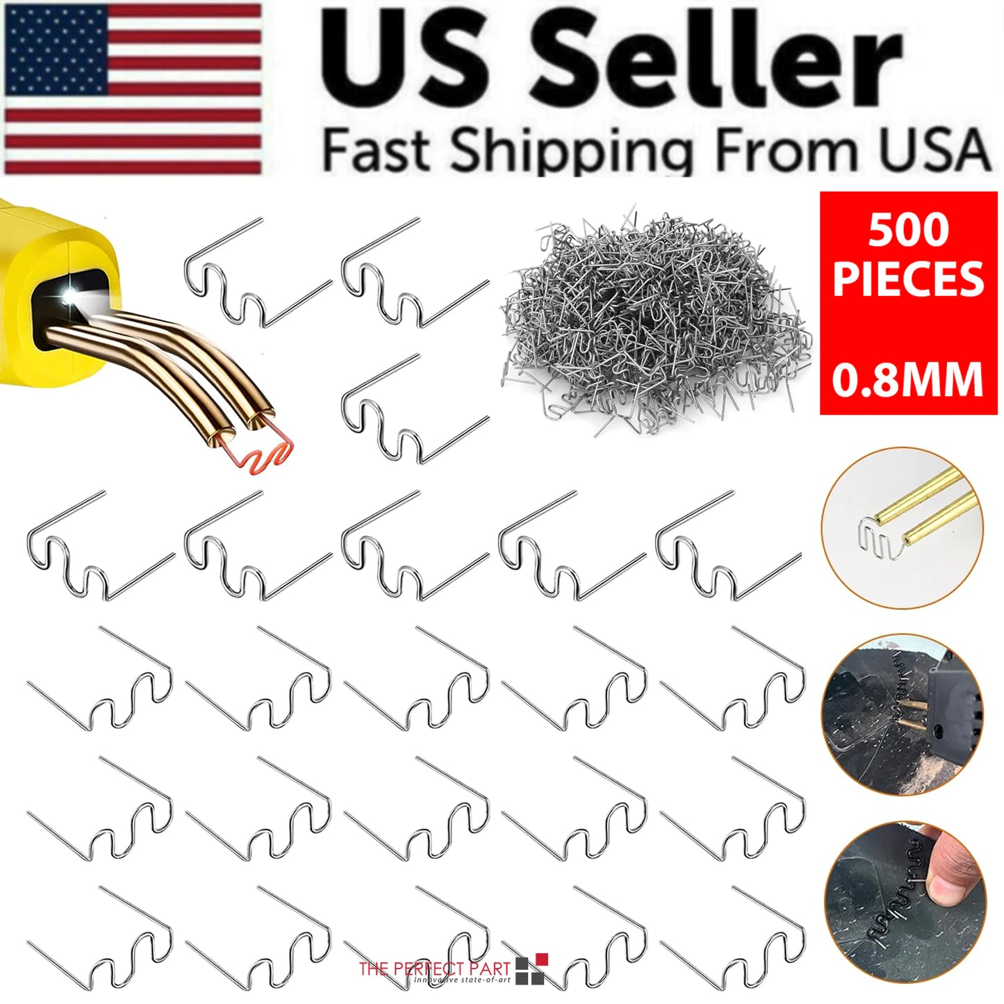 500PCS Hot Stapler Staples Repair Kit – For Plastic Welder Gun, Car Bumper & Fender