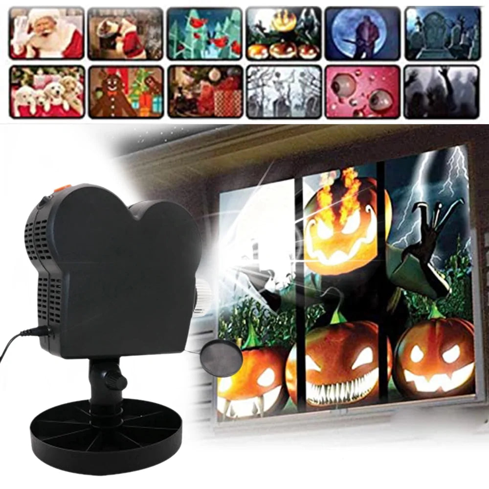 Halloween and Christmas Holographic Projector for Spooky and Festive Decorations