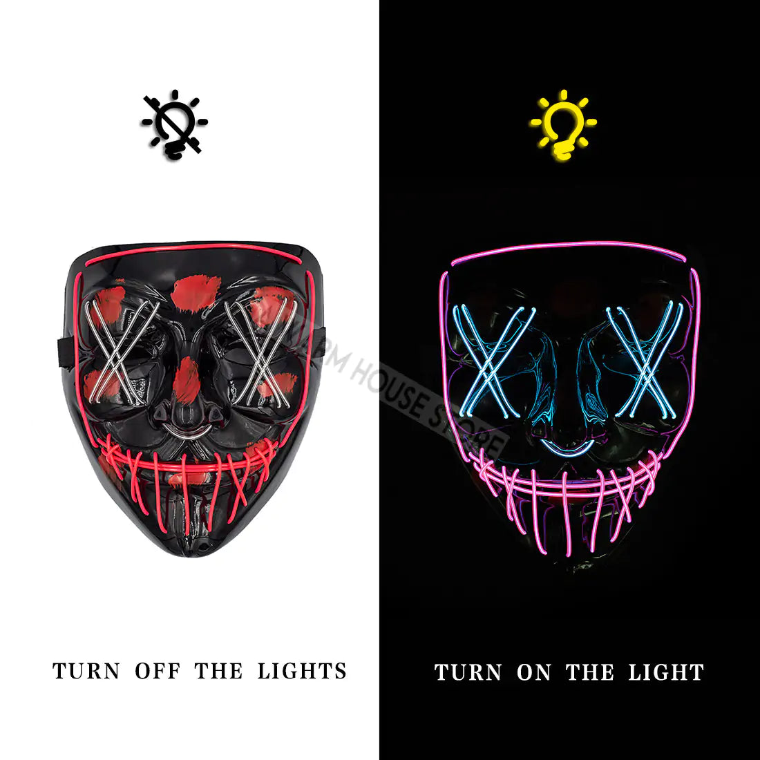 LED Halloween Mask for a Spooky Glowing Halloween Look