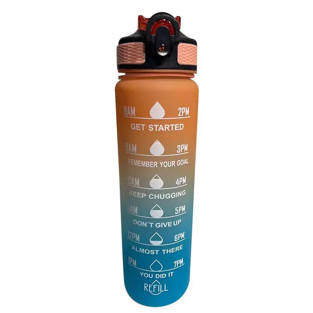Portable Reusable Plastic Water Bottle with Time Stamps – Eco-Friendly & Convenient