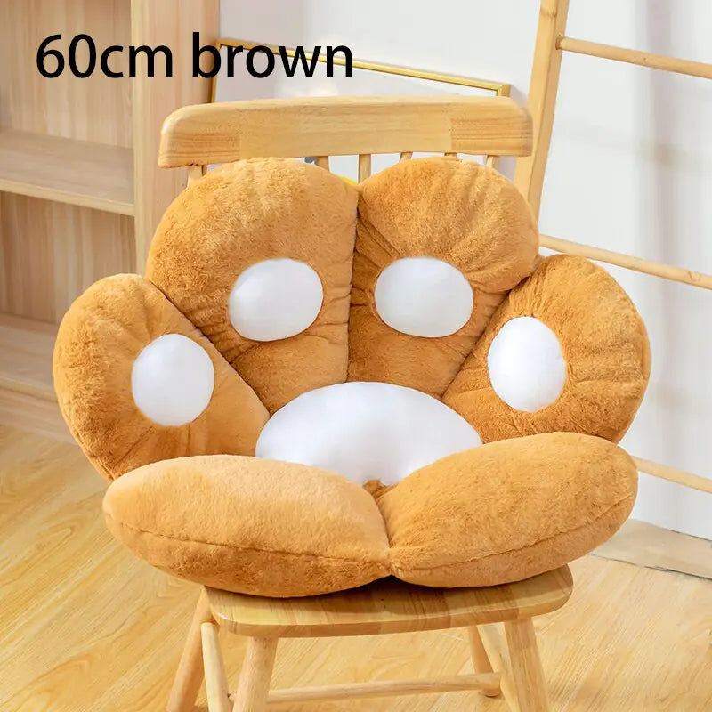 Cat Bear Paw Plush Seat Cushion – Super Soft Stuffed Floor Pillow for Cozy Comfort