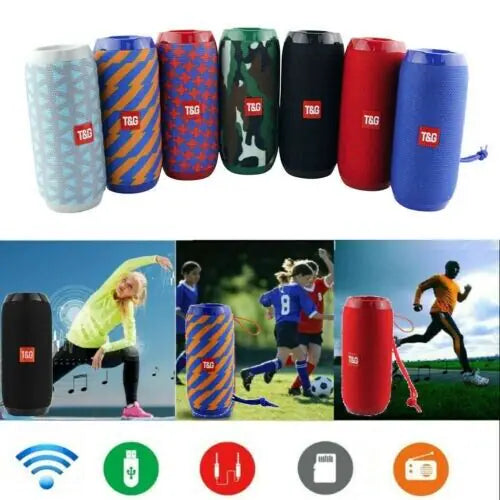 Bluetooth Speaker Wireless Waterproof Outdoor Stereo Bass USB/TF/FM Radio – Loud Sound & Durable