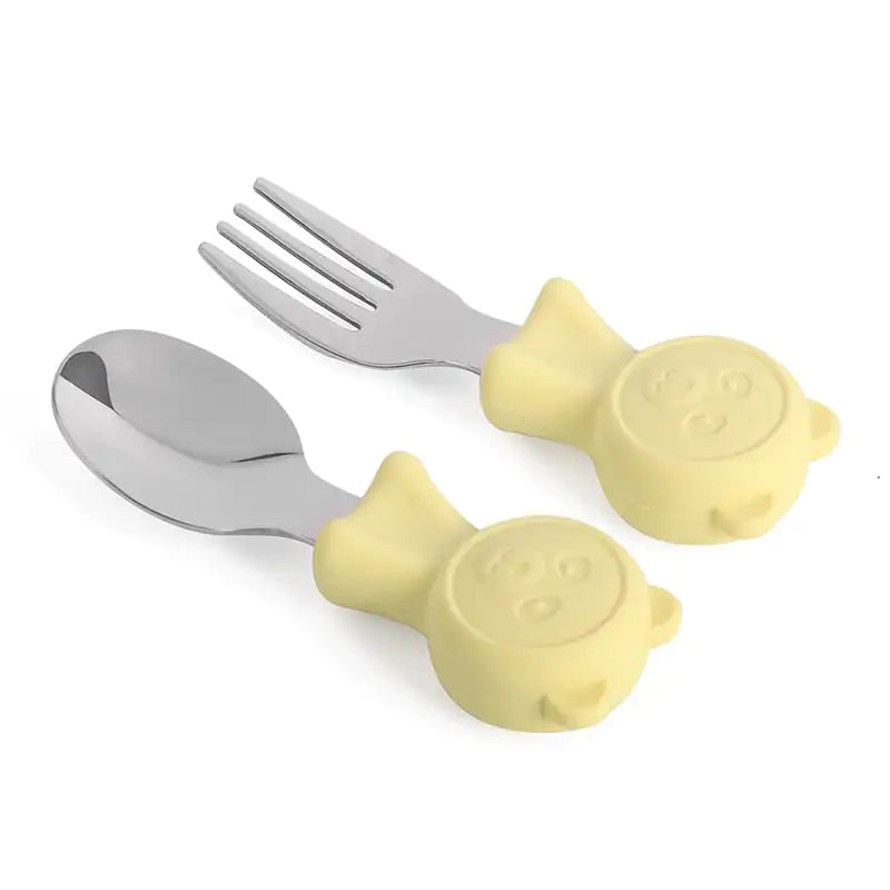 Kids Stainless Steel Utensils, yellow