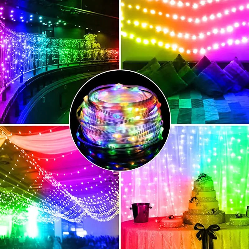 Smart LED String Christmas Decoration Lights - Waterproof Holiday Lights with Remote Control