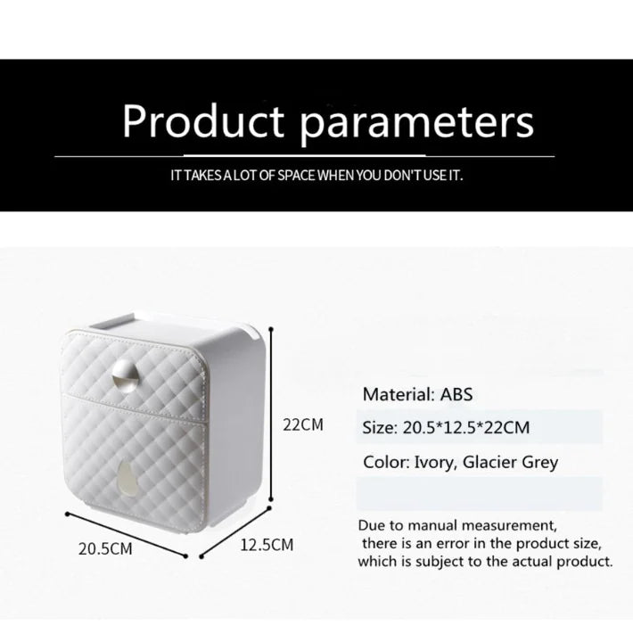 Waterproof Wall Mount Toilet Paper Holder - Hassle-Free Bathroom Organization