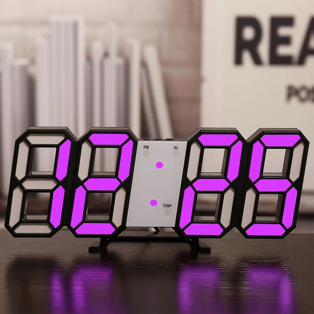 Reloj de pared digital LED 3D para decoración del hogar