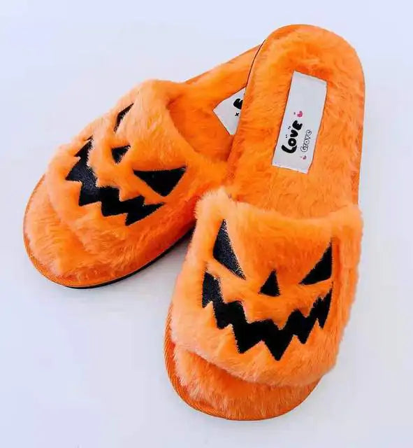 Halloween Pumpkin Jack-o’-Lantern Slippers for Cozy Fall Comfort