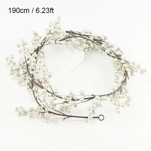 Berry Christmas Garland with Fairy String Lights – Festive Holiday Decor