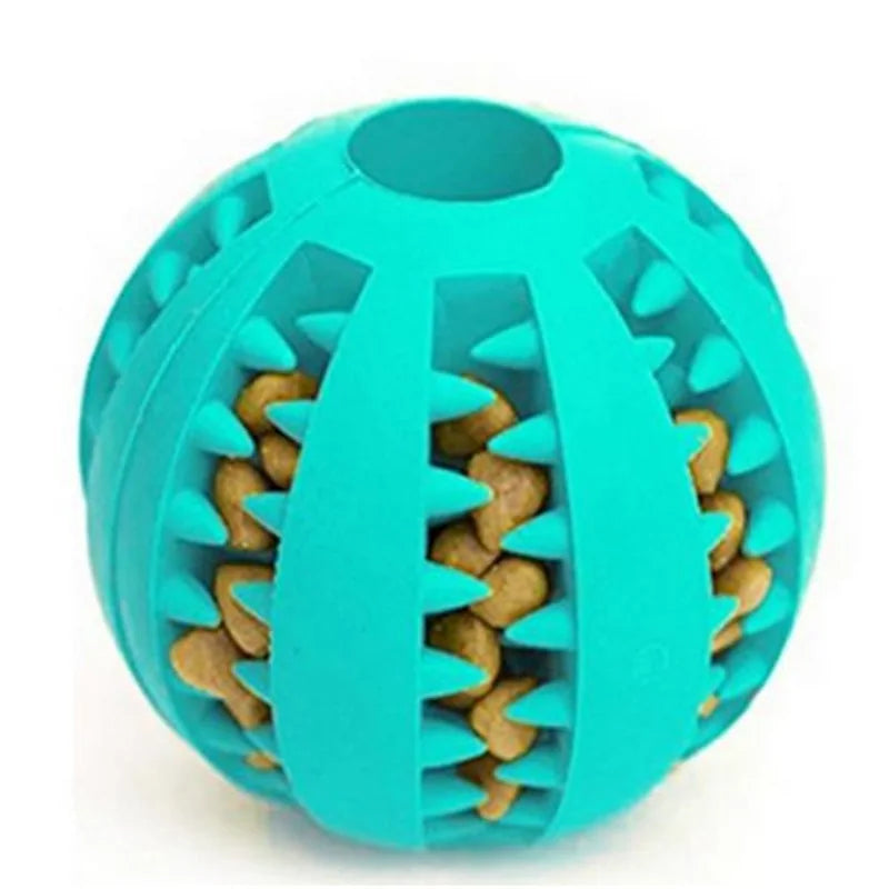 dog treats filled inside the grooves of Dog Dental Chew Ball