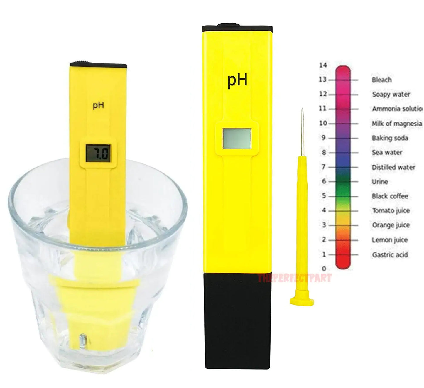 Medidor de pH eléctrico digital con pantalla LCD, comprobador de agua para acuario hidropónico de bolsillo