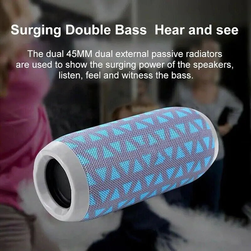 Bluetooth Speaker Wireless Waterproof Outdoor Stereo Bass USB/TF/FM Radio – Loud Sound & Durable