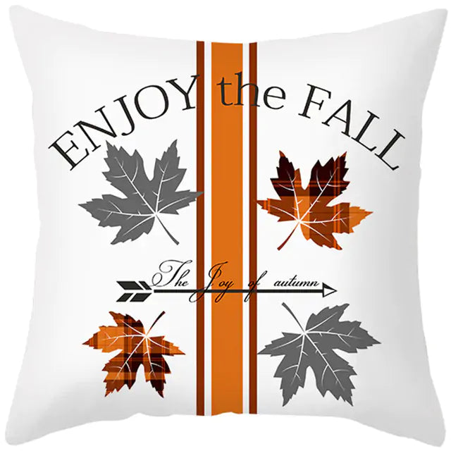 Maple Leaf Pumpkin Fall Pillowcase – Autumn-Themed Home Decor
