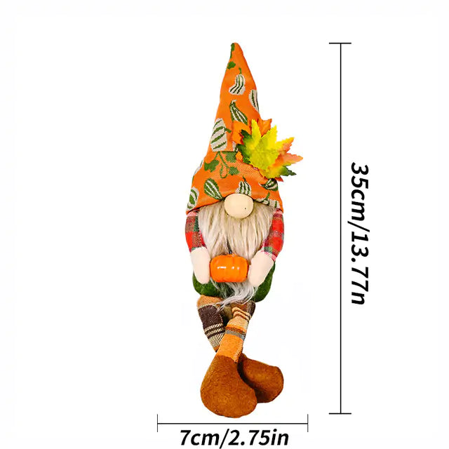Dwarf Doll Ornaments – Gnome Pumpkin Sunflower Swedish Nisse Tomte Elf Plush for Autumn & Thanksgiving Decor
