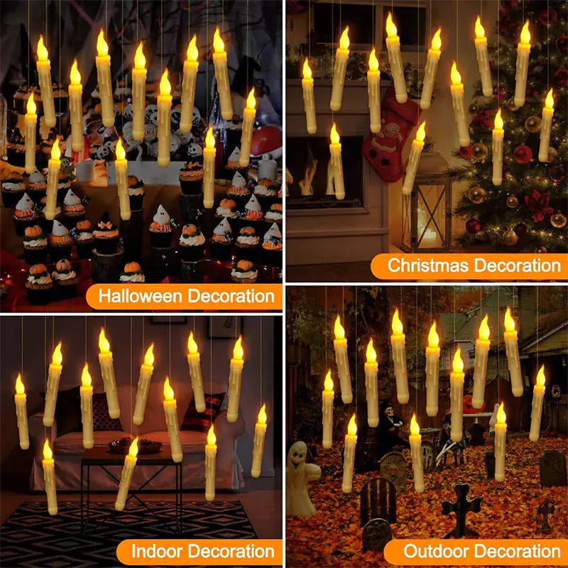 Halloween Floating Candles Set with LED for Spooky Ambiance and Decorations