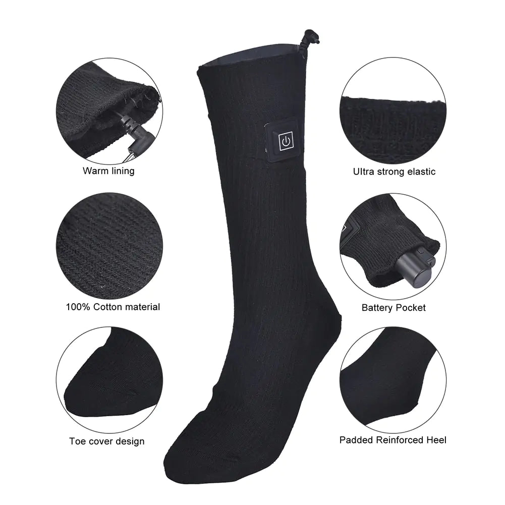 Breathable Heated Socks – Rechargeable & Adjustable Warmth for Winter