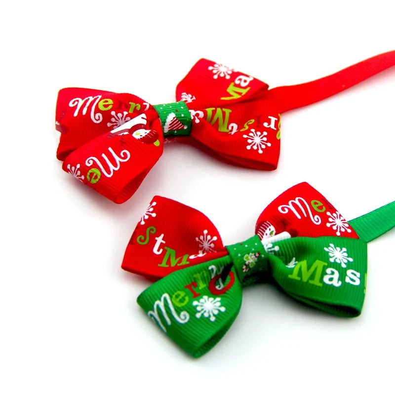 Holiday Pet Bow Collar - Festive and Stylish Accessory for Pets