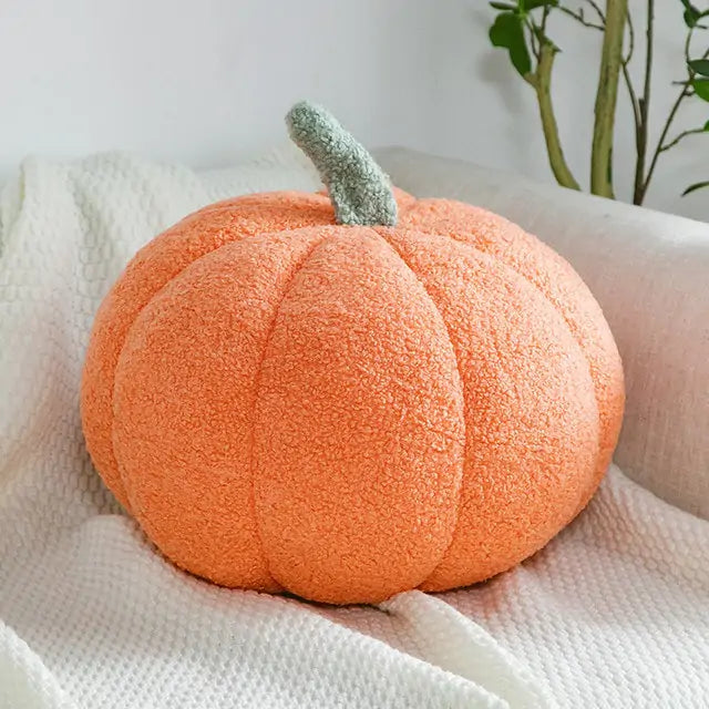 Stuffed Pumpkin Throw Pillow - Adorable Fall Decor