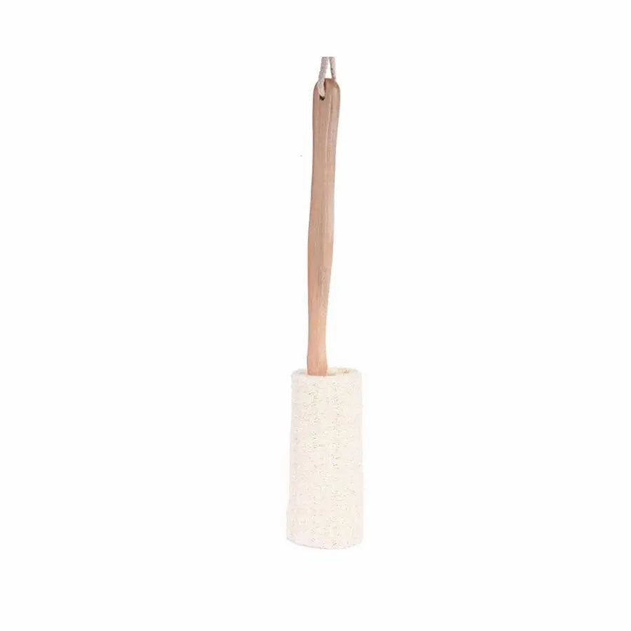 Natural Loofah Bath Brush, down angle
