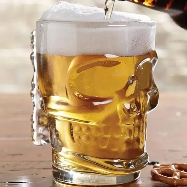 Goliath's Gulp Skeleton Halloween Glass Mug with Handle