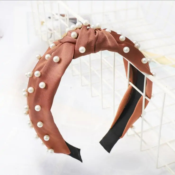 Elegant Pearl Headbands, pink