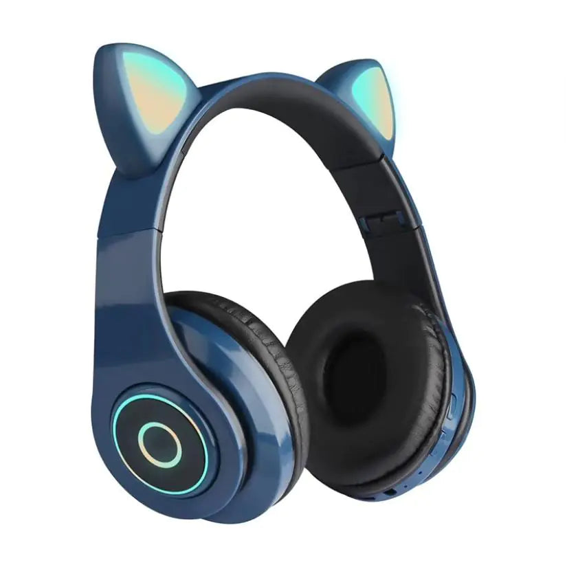 LED Cat Ear Headphones, navy blue