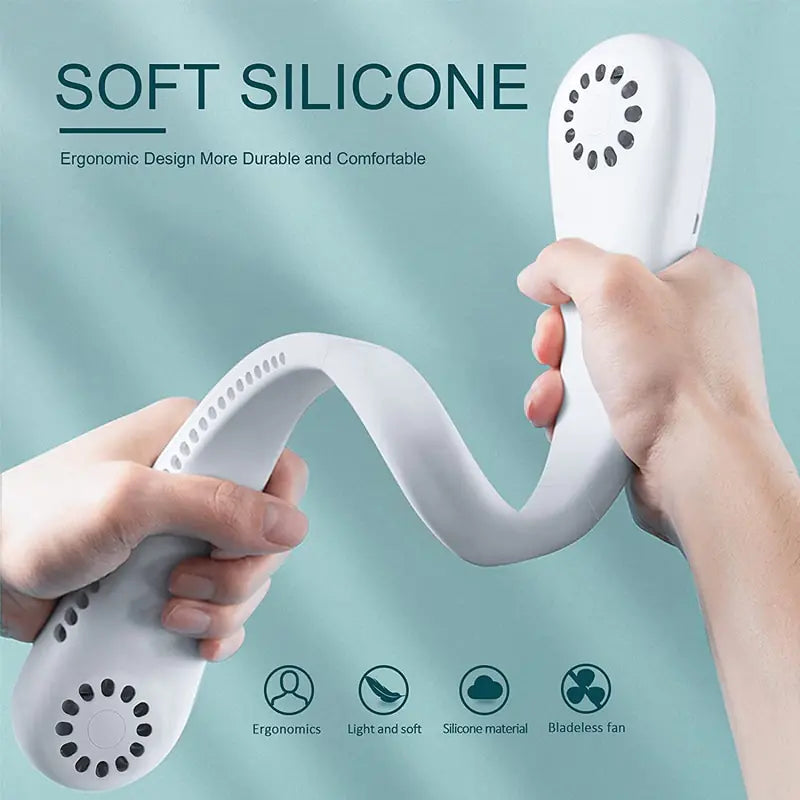 Bladeless Portable Hanging Mini Neck Fan | Hands-Free Cooling & Rechargeable
