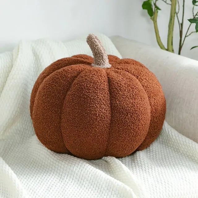 Stuffed Pumpkin Throw Pillow - Adorable Fall Decor