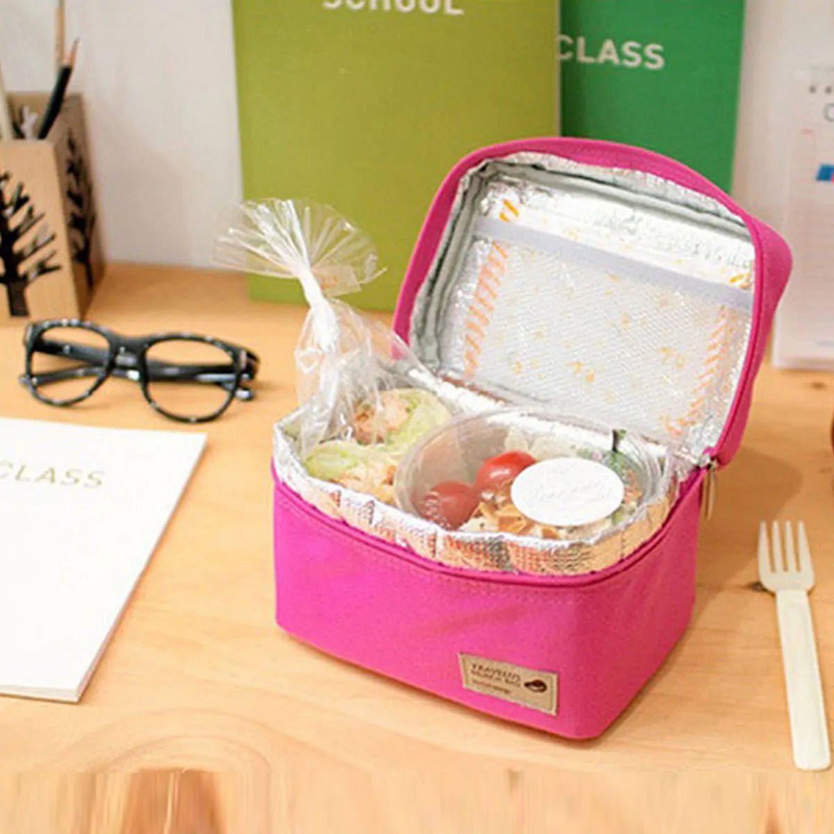 Insulated Lunch Box filled with food
