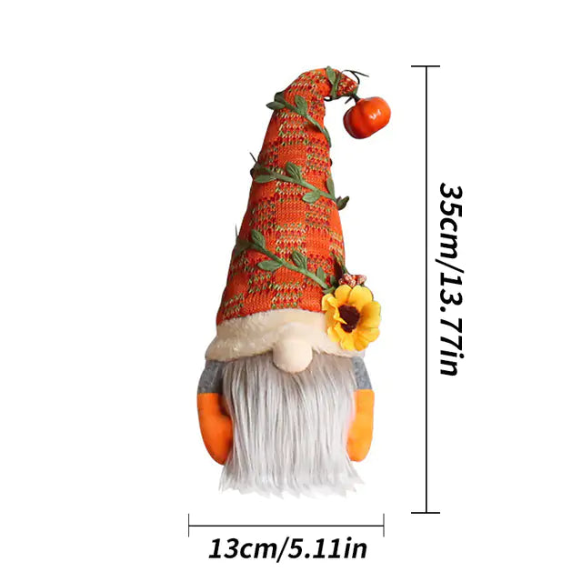 Dwarf Doll Ornaments – Gnome Pumpkin Sunflower Swedish Nisse Tomte Elf Plush for Autumn & Thanksgiving Decor