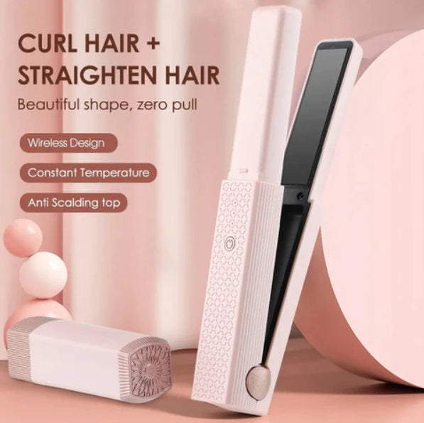 Pocket Hair Styler: Wireless Flat Iron & Hair Curler