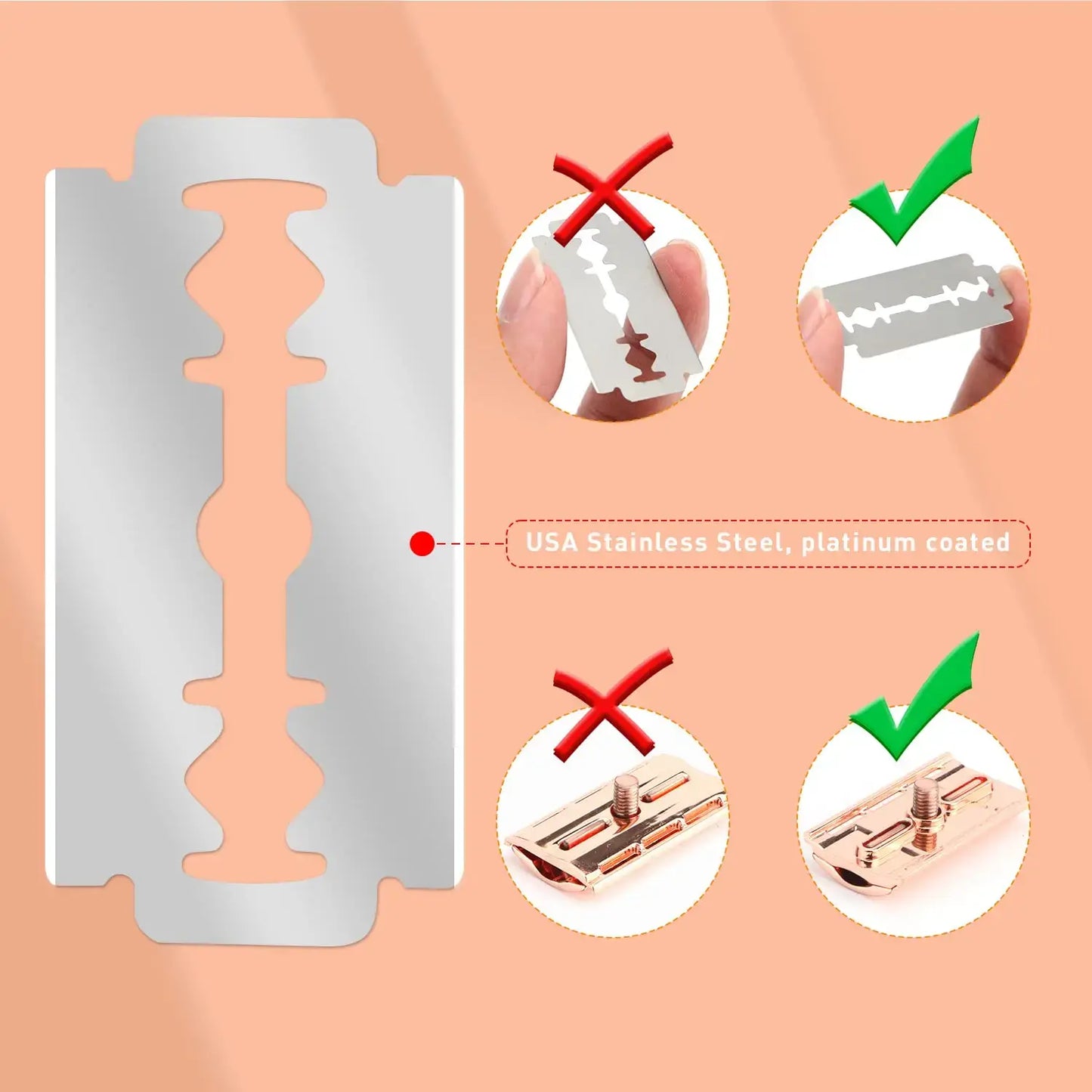 Eco-Friendly Women’s Razor, razor blade details