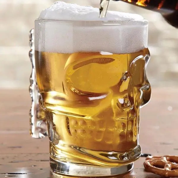 Goliath's Gulp Skeleton Halloween Glass Mug with Handle