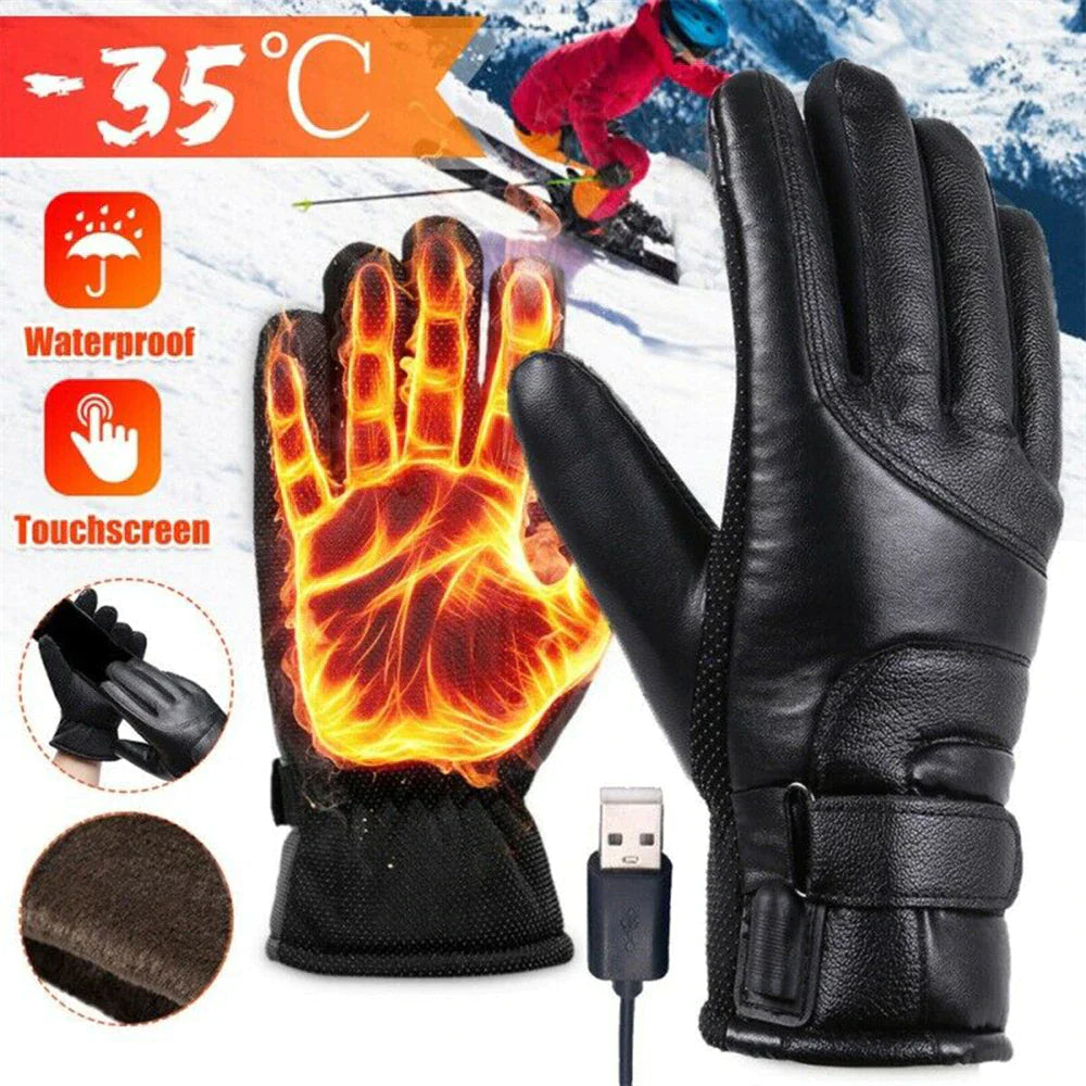 Electric USB Heated Gloves – Winter Warming Thermal Ski Snow Hand Warm Windproof