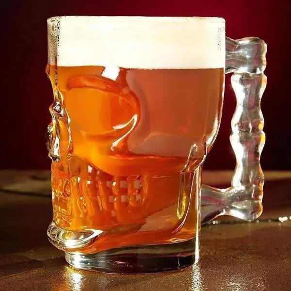 Goliath's Gulp Skeleton Halloween Glass Mug with Handle