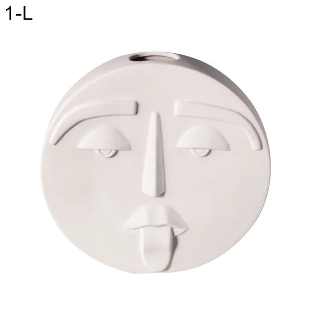 Human Face Expression Ceramic Plant Pots - Nordic Boho Minimalist Decor