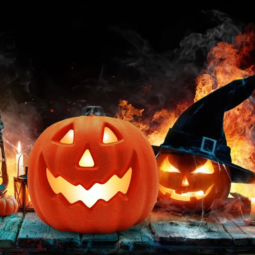 LED Pumpkin Lantern Night Light – Halloween Decor with Warm Glow