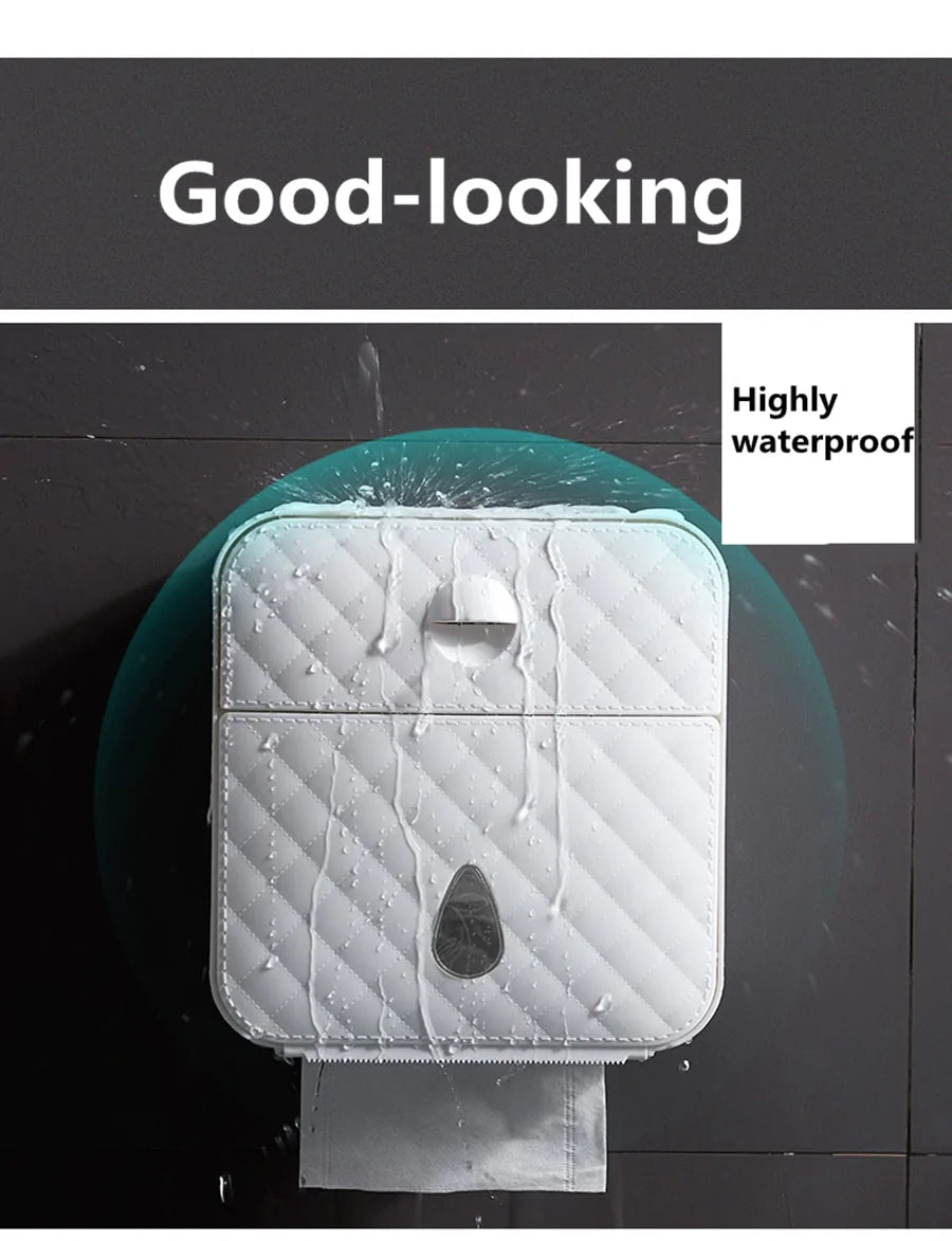 Waterproof Wall Mount Toilet Paper Holder - Hassle-Free Bathroom Organization