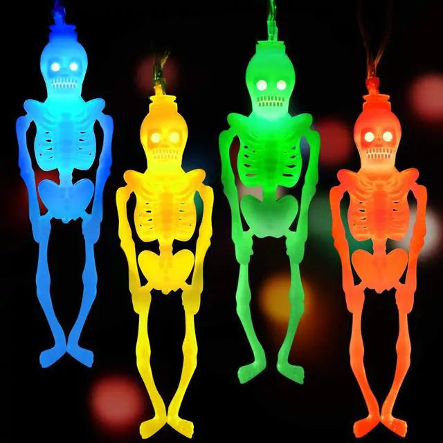LED Halloween Light String – Spooky Skeletons, Pumpkins, Bats & More
