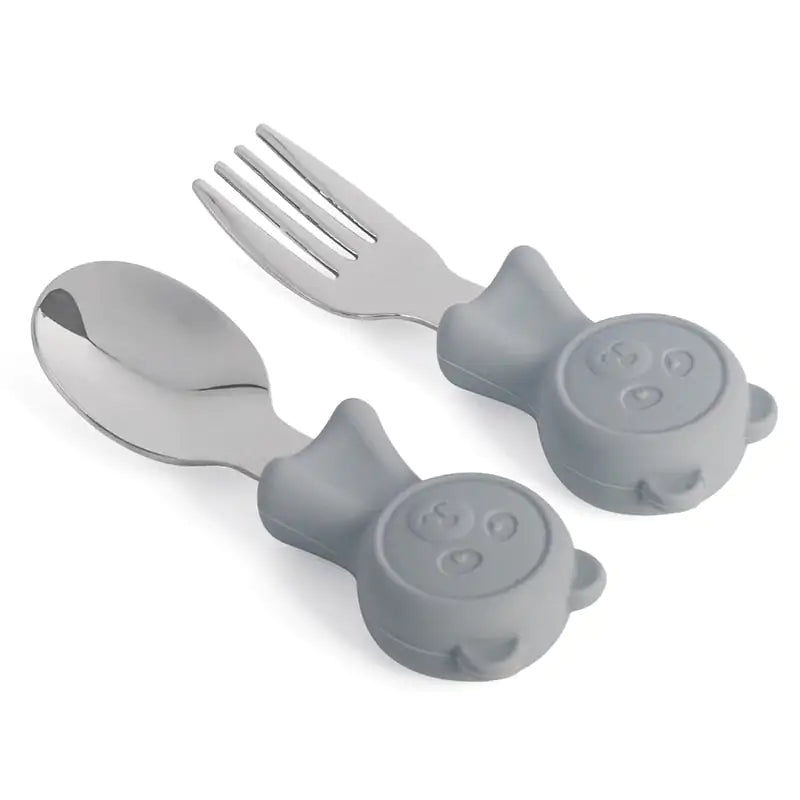 Kids Stainless Steel Utensils, gray