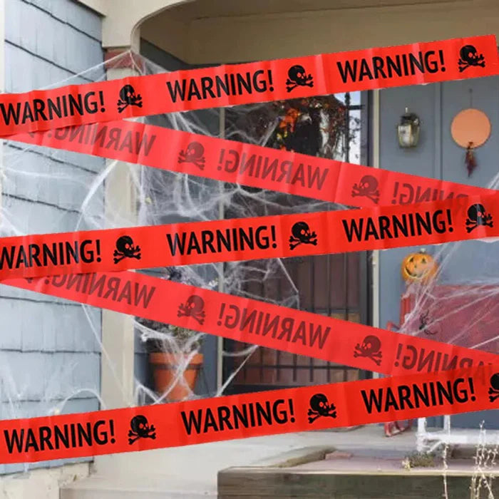 Halloween Warning Caution Tape - Eerie Line Decoration for Spooky Parties