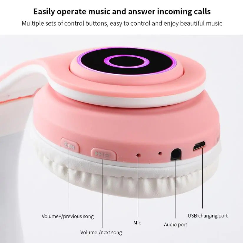 LED Cat Ear Headphones, call function