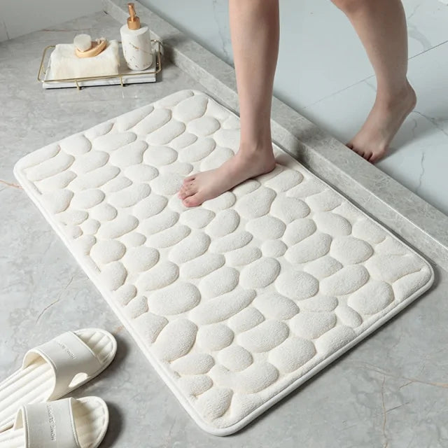 Non-Slip Embossed Bathroom Mat – Premium Memory Foam for Comfort and Style