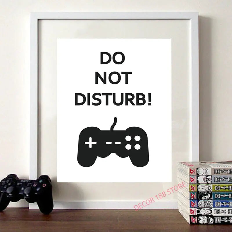 Black and White Video Game Prints - Stylish Posters for Teen Boy Bedrooms
