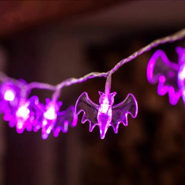 LED Halloween Light String – Spooky Skeletons, Pumpkins, Bats & More