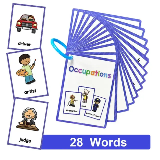 Montessori Kids English Words Learning Flashcards for Early Education