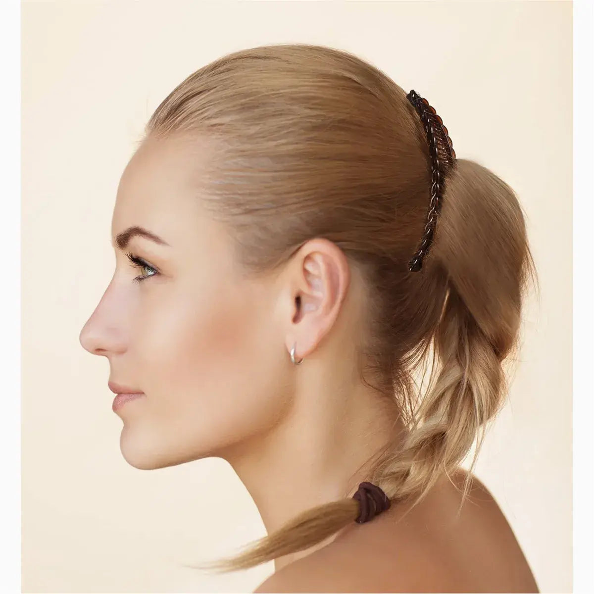 woman wearing a Banana Hair Clips