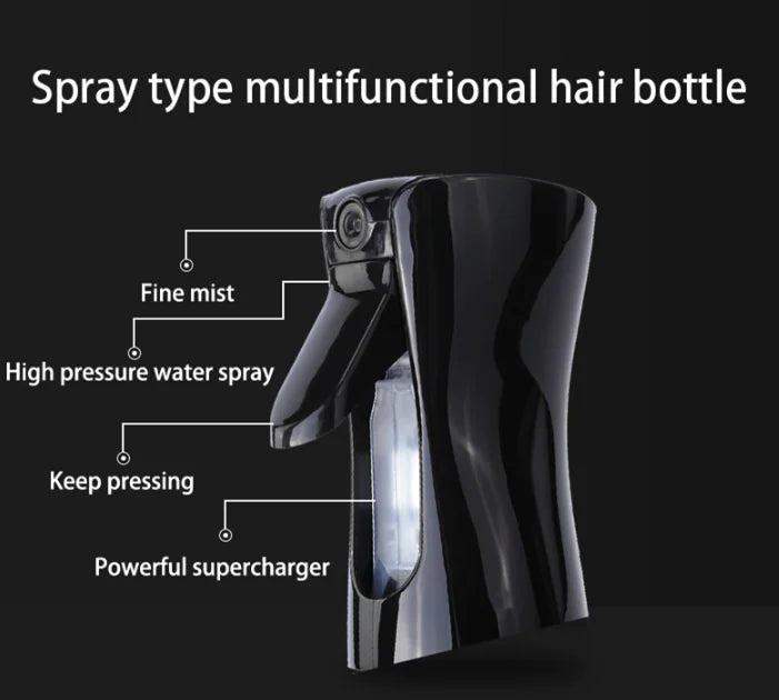 Continuous Mist Hair Spray Bottle Barber Water Sprayer Salon Plant Mister Tools for Styling and Misting