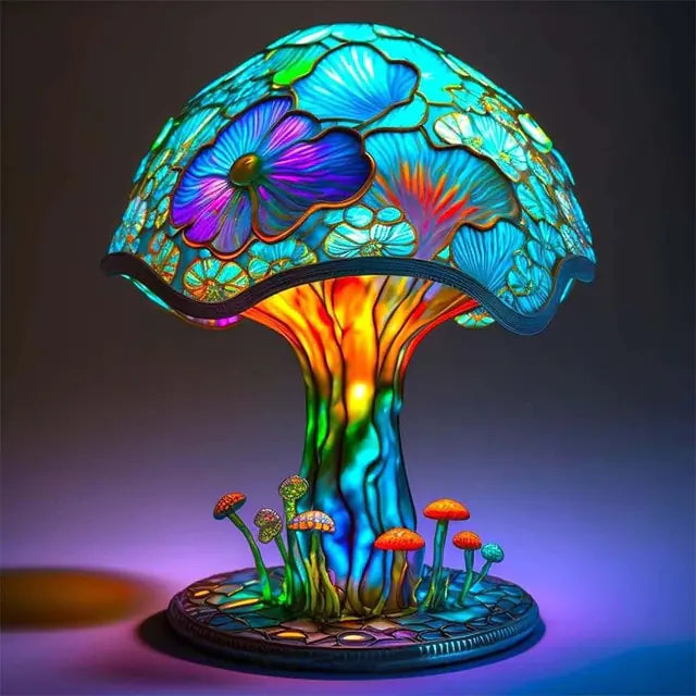 Creative Stained Plant Series Table Lamp – Colorful Resin Night Light