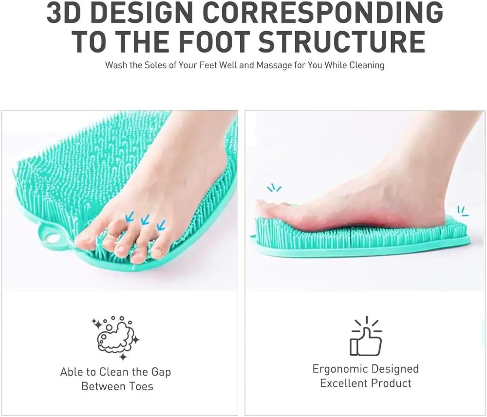 Foot Scrubber Shower Mat, 3D design feature
